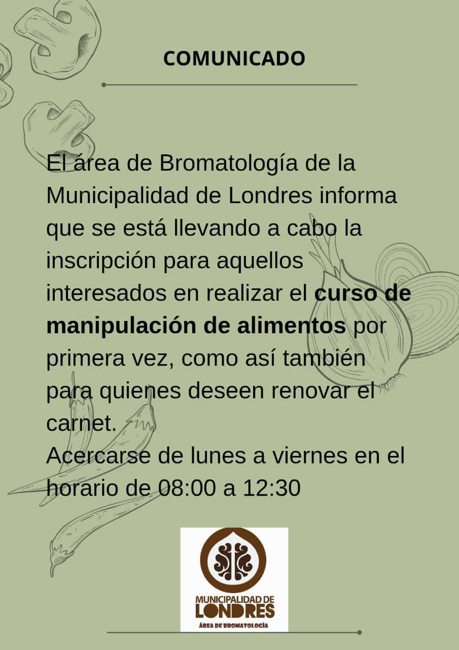 curso manipulacion de alimentos en londres