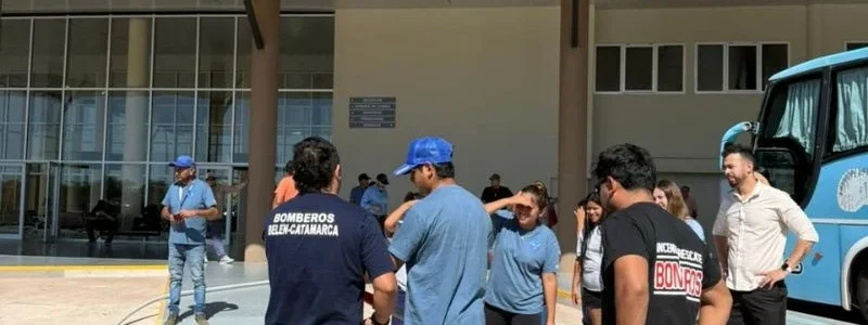 bomberos en terminal de belen